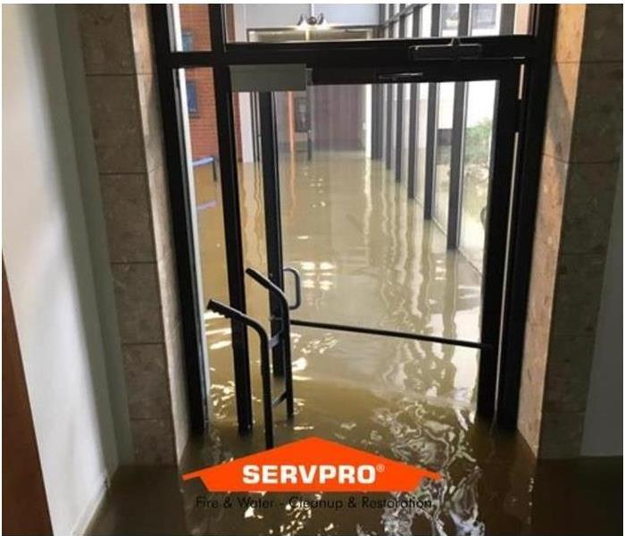 commercial building flooded